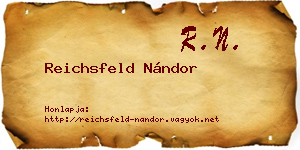 Reichsfeld Nándor névjegykártya